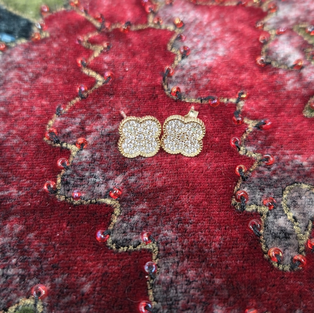 Elegant Gold and Silver Stud Earrings